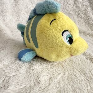 Disney Just Play Flounder The Little Mermaid Yellow Fish Plush Toy 6” Beanbag